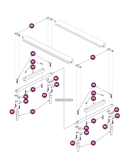 HD Seat Frame-Horz & Vert Stem Supp.