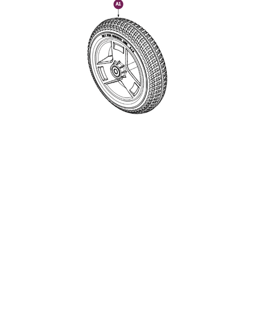 Frt 3-Whl,8"TRI-Spoke,Silver Rim/PU Foam Blck Tire