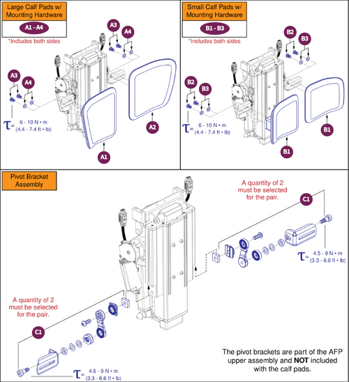 Dual AFP Calf Pads & Mounting Hardware,TB4