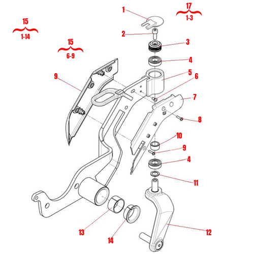M5 Swing Arm Front Left