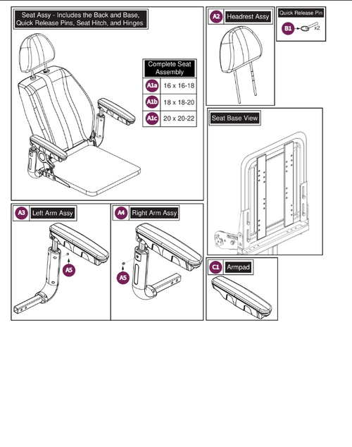 Black Vinyl Fold Flat Solid Seat Pan,16",18",20"