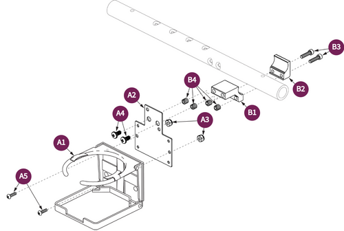 Cup Holder - Tubular Armrest Mounted (Quantum)