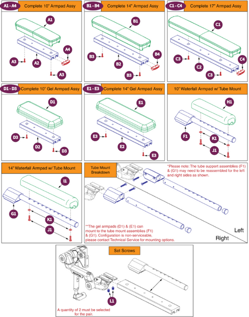 Armpad & Mounting Options,V3 FlipBack Arm