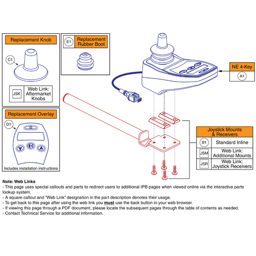 NE 4-Key Joystick Assembly