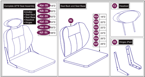 22'W Hi-Back Vinyl, SolidSeatPan, HD DLX Contour