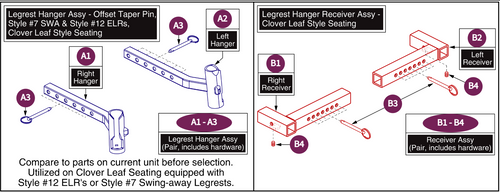 Legrest Hanger Style#12 ELR for Clover Leaf Seat