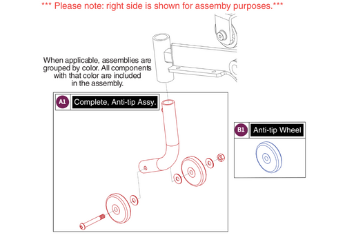 Anti-tip Assy, Jazzy Passport/I-Go+