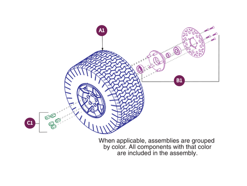 Front Wheel Assy. - Pneu. Turf Tire
