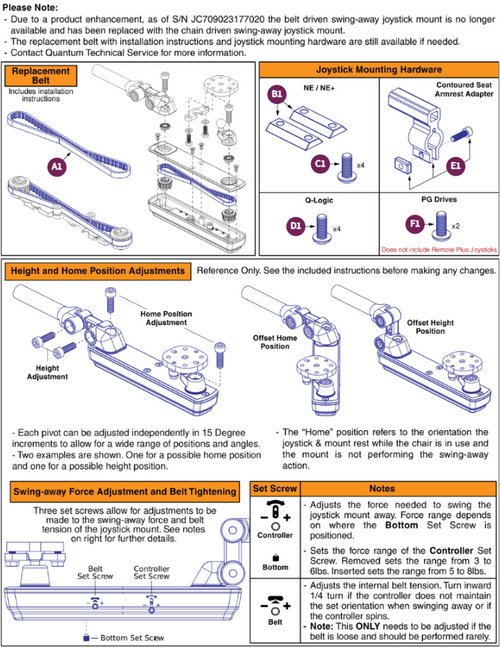 Belt Driven Swing-away Joystick Mount