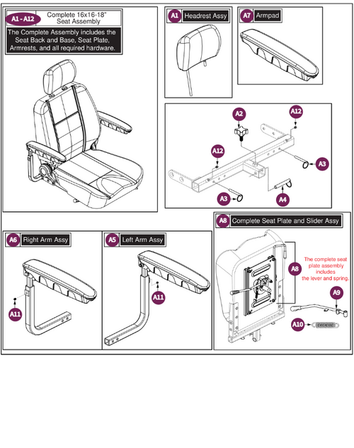 High Back, Captain Seat, Ultra Comfort, 16x16-18"