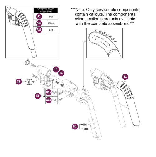60­°-90° Angle Adj Style#8 Swing-away Upper