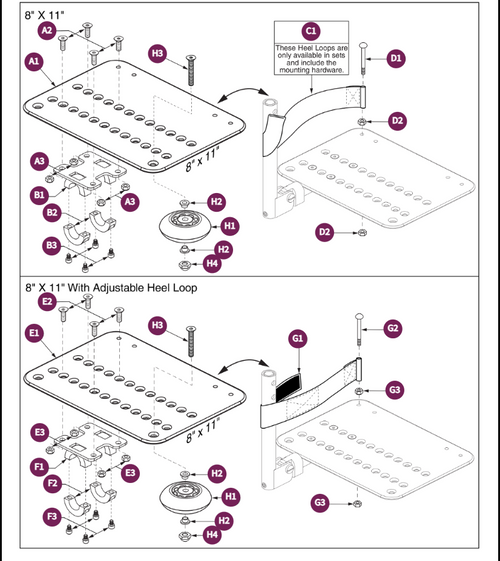 Ang Adj Foot Plate,8"x11" Style#7SWA Style#12ELR