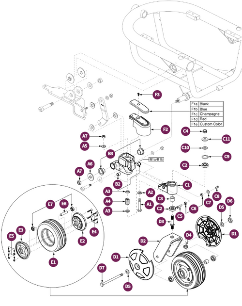 FrontCasterArm,Anti-tip Assy,Prior to S/N