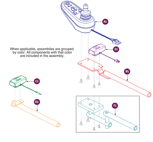 Joystick Assy, Actuator & Light Switch  Jazzy Air2
