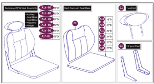 Hi-Back Vinyl, Solid Seat Pan, HD DLX Contour