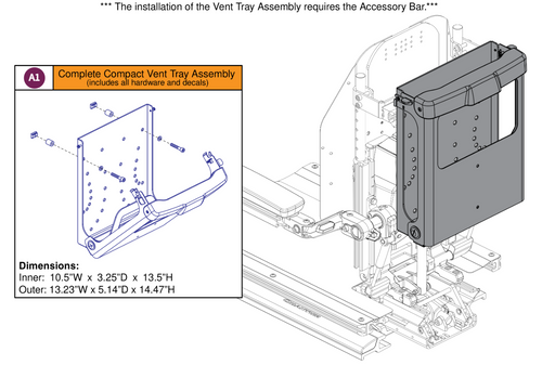 Vent Tray - Compact, Accessory Bar Mount