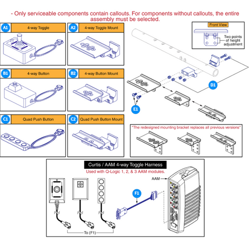 Seating Controls and Mounts, Tubular Arms