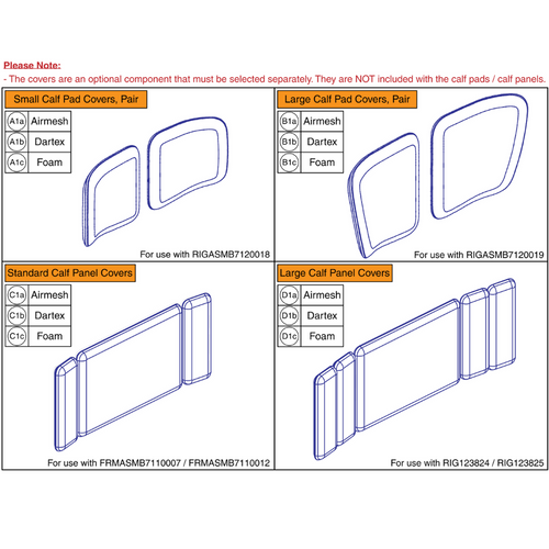 AFP / Center Mount Calf Pad & Calf Panel Covers