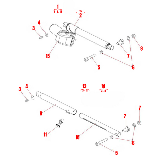 F Series Legrest Actuator and Manual Linkage