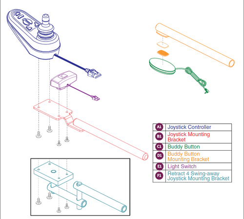 VR2 Joystick,Buddy Button & Light Switch,Jazzy Air