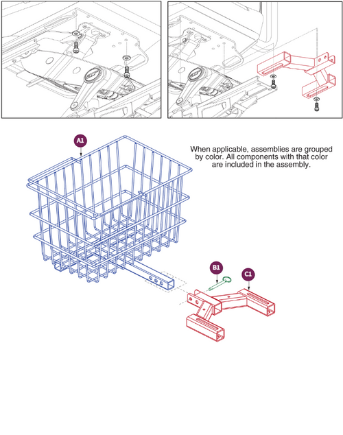 Rear Basket Assy, Jazzy Air2