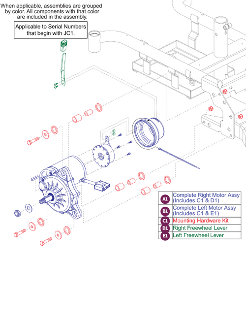 Motor Assy, Applicable to  Serial# w/JC1