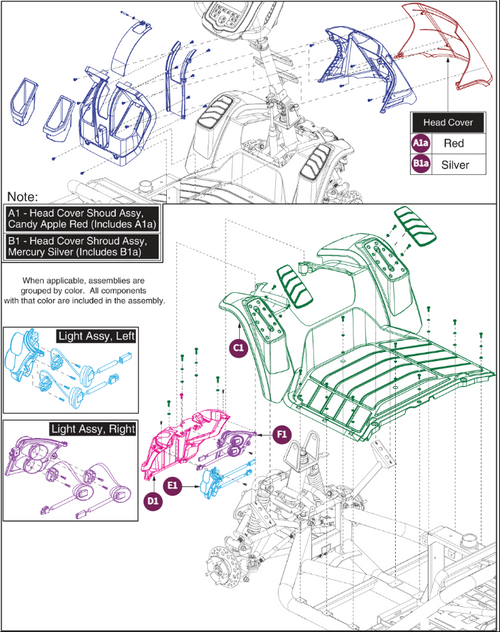 Head Cover & Main Shroud, All Colors