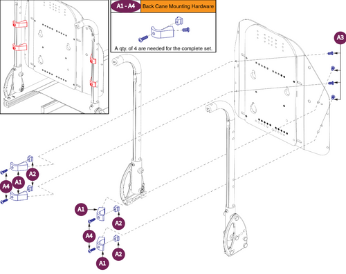 Back Plate to Back Cane Mounting Hardware