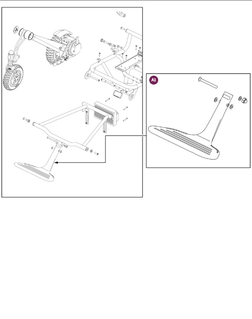Jazzy® Carbon, Foot Plate Assy