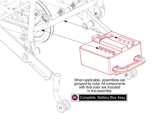 Battery Box Assy, Jazzy Passport/I-Go+