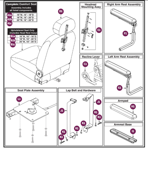 Comfort Seat V2 Hi-Back 115LTD Recline Height-Adj