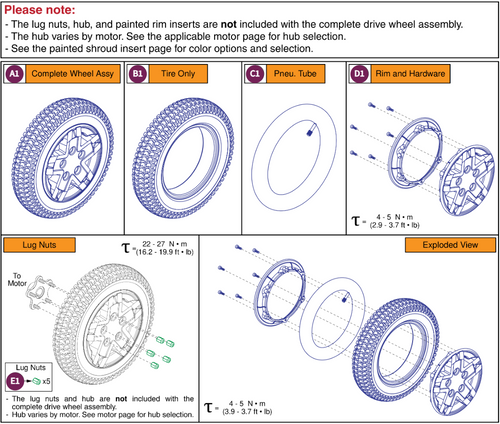 Pneumatic DW, 5-Spoke, Black Rim / Black Tire