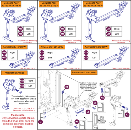 V3 FlipBack Armrests,TB3/4
