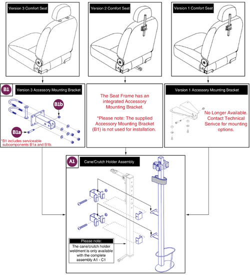 Cane/Crutch Holder - Comfort Seat