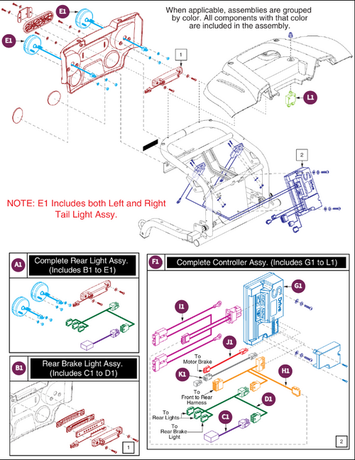 12KPH,S-Drive,MKII Rear Elct. Assy w/LED Lighting