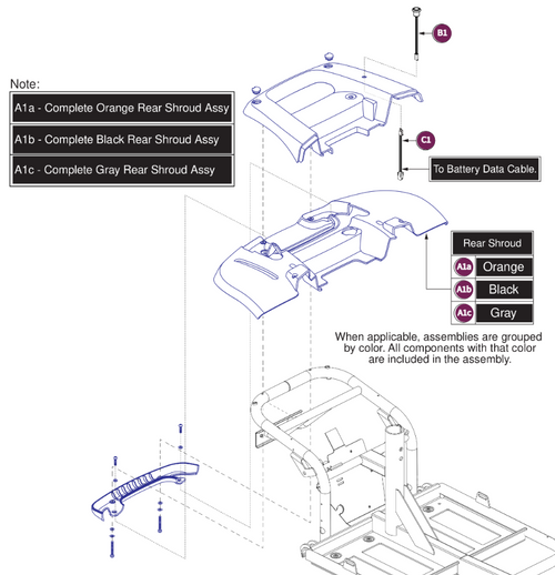 Rear Shroud Assy, Pursuit 2 Models with Phase 3