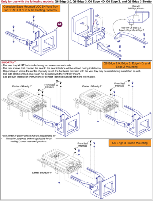 VOCSN Vent Tray for REAC Seating