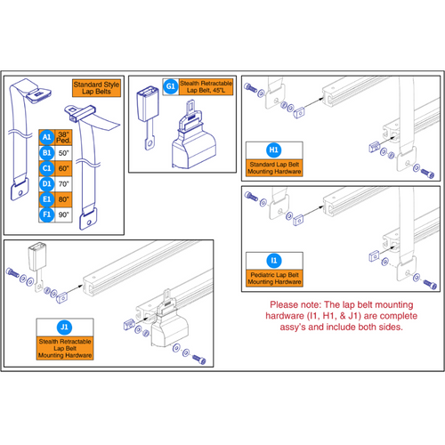 Lap Belts,TB3/4,Unoccupied Transit