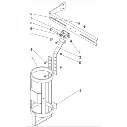 ARTICULATED OXYGEN BOTTLE HOLDER REHAB