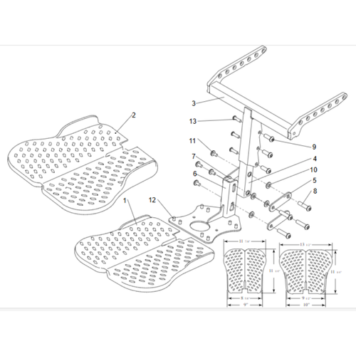 ARTICULATING FOOTPLATE FOR CENTRE LEGREST