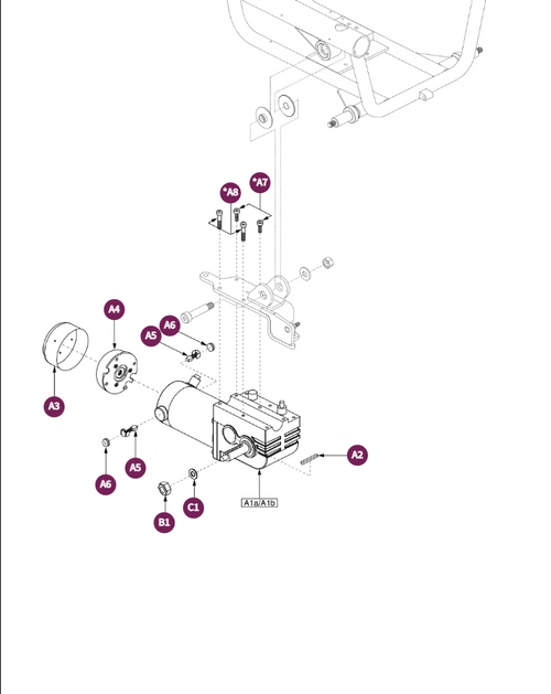 Drive Motor Assy, Jazzy 610