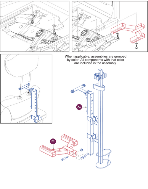 Cane/Crutch Holder Assy, Jazzy Air2