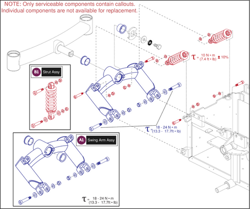 Rear Swing Arm & Strut, Q6 Edge HD