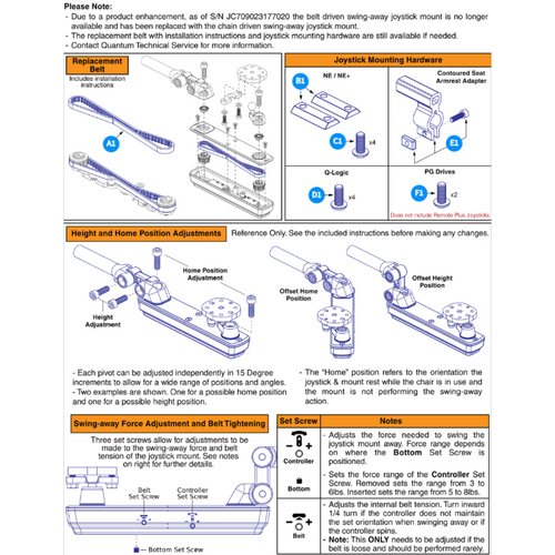 Belt Driven Swing-away Joystick Mount, V3