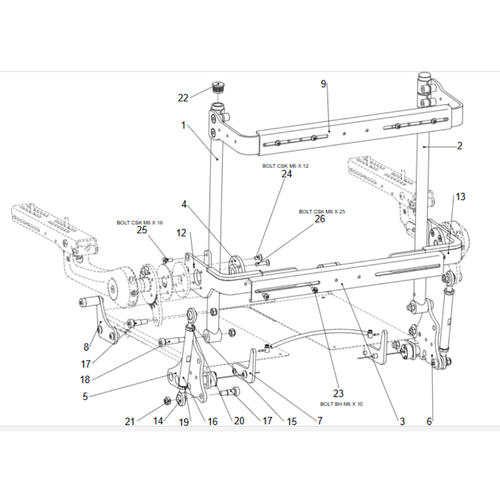 REHAB FIXED CANES ASP FLEXI ARMS FF