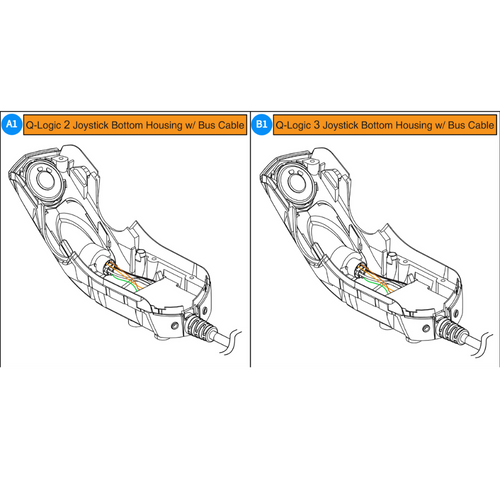 Q-Logic 2 &3 Joystick Bottom Housing w/Bus Cable