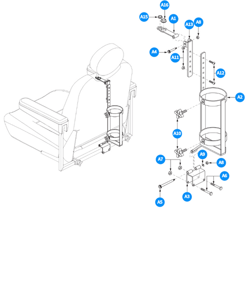Oxygen Tank (O2) Holder 115LTD Recline Hi-back V2