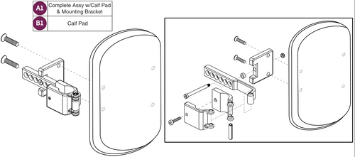 Style #12 ELR Calf Pad Assy, 6 Hole Adj