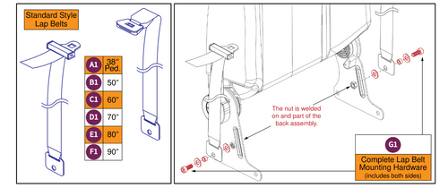 Lap Belts & Hardware,Standard,Q-Captain Seat