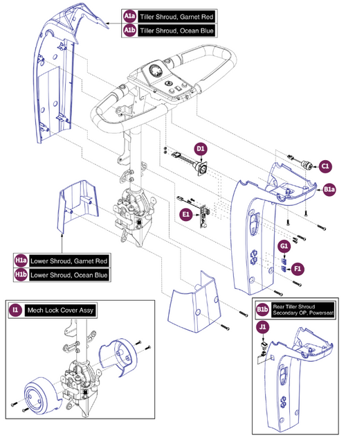 4-Wheel, Tiller Assy